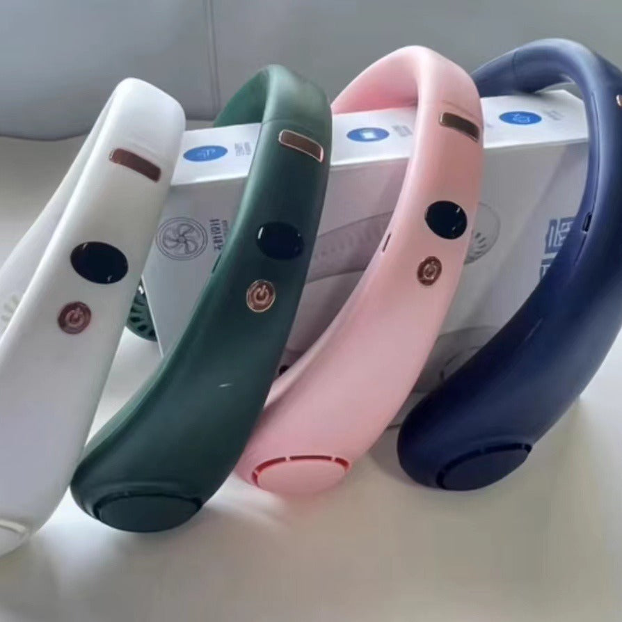 Women's Portable Rechargeable Neck Fan with Adjustable Airflow, view 3
