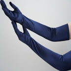 Women's Satin Opera Gloves, 20 in (50.8 cm), Stretch Polyester Blend, view 10