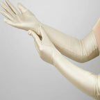 Women's Satin Opera Gloves, 20 in (50.8 cm), Stretch Polyester Blend, view 12