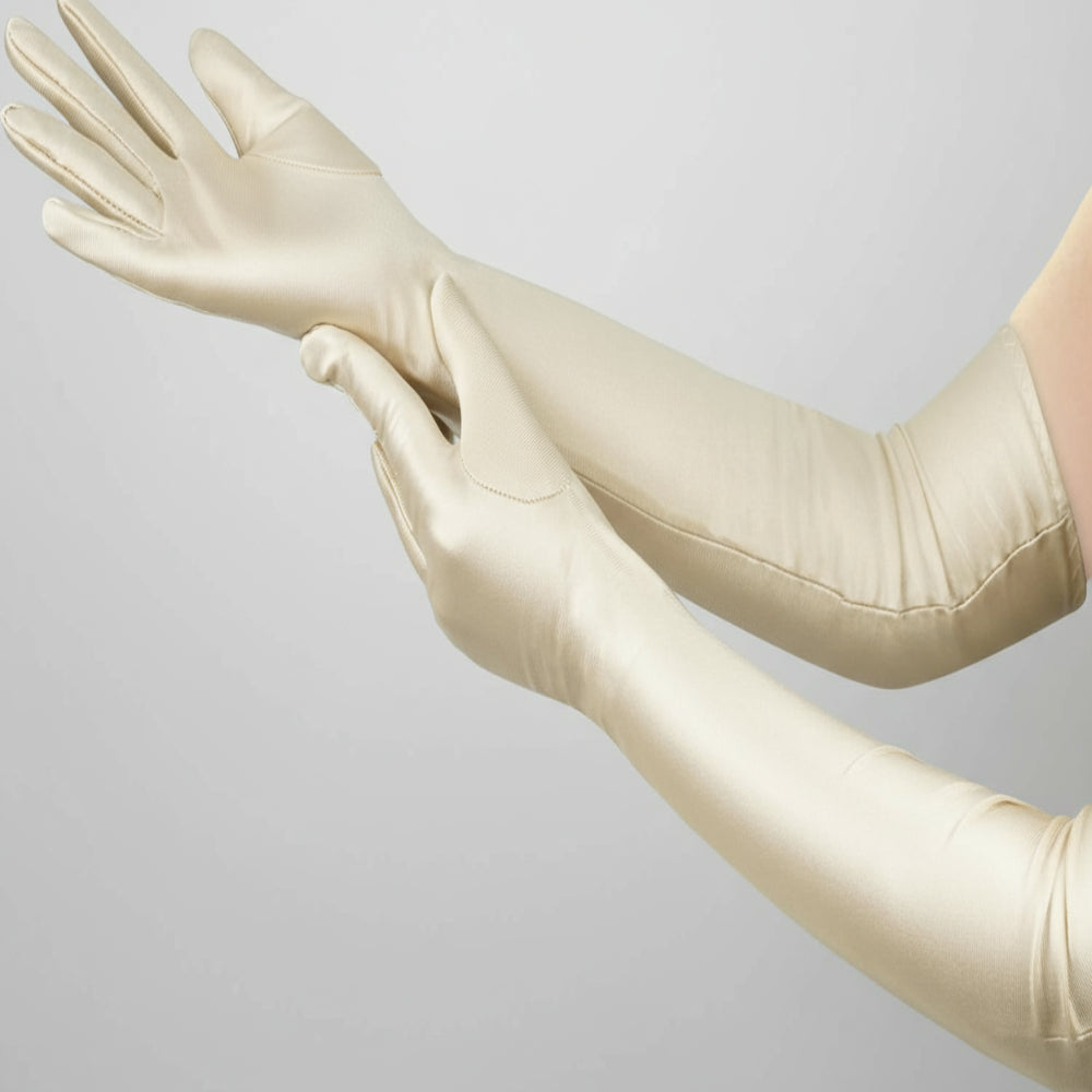 Women's Satin Opera Gloves, 20 in (50.8 cm), Stretch Polyester Blend, view 12