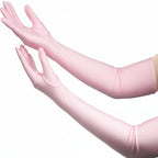 Women's Satin Opera Gloves, 20 in (50.8 cm), Stretch Polyester Blend, view 6