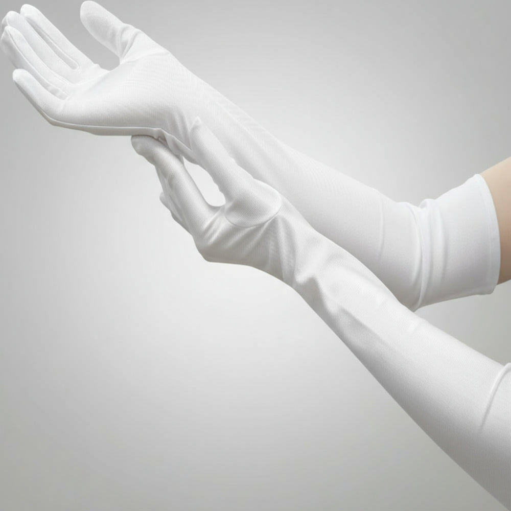 Women's Satin Opera Gloves, 20 in (50.8 cm), Stretch Polyester Blend, view 9