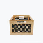 Wood Storage Box with Decorative Mesh Elements | High & Bury