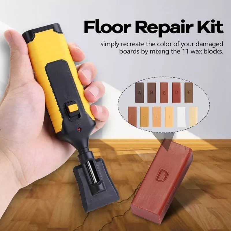 Wood Surface Repair Kit with 11 Wax Blocks, Heat Pen and 150 mm Pen Length