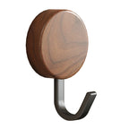 Wooden Coat Rack with Adhesive Surface, Walnut-Look Finish, view 2