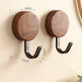 Wooden Coat Rack with Adhesive Surface, Walnut-Look Finish, view 4