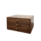 Wooden Jewelry Storage Box with Dual Drawers | High & Bury