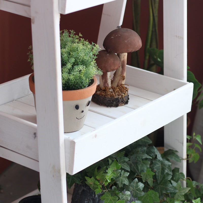 Wooden Shelf Gray White | High & Bury