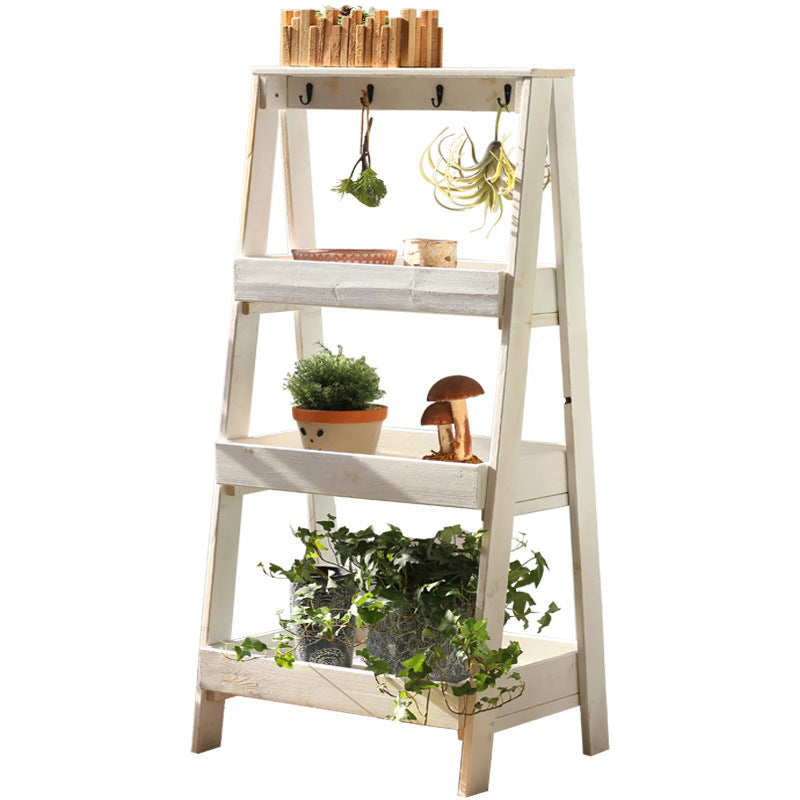 Wooden Shelf Gray White | High & Bury
