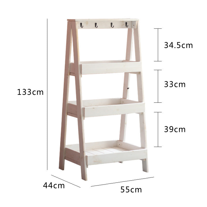 Wooden Shelf Gray White | High & Bury