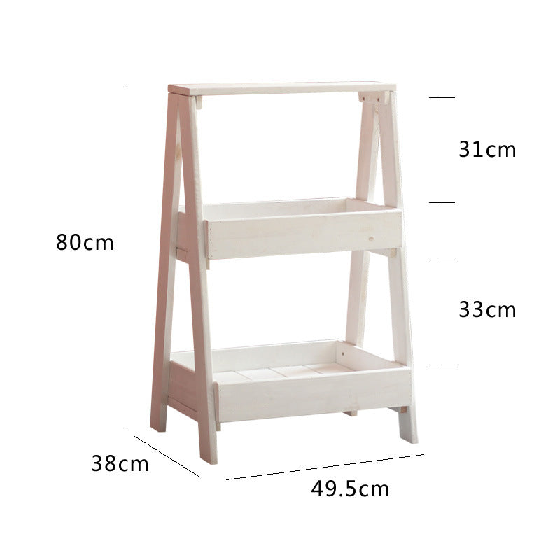 Wooden Shelf Gray White | High & Bury