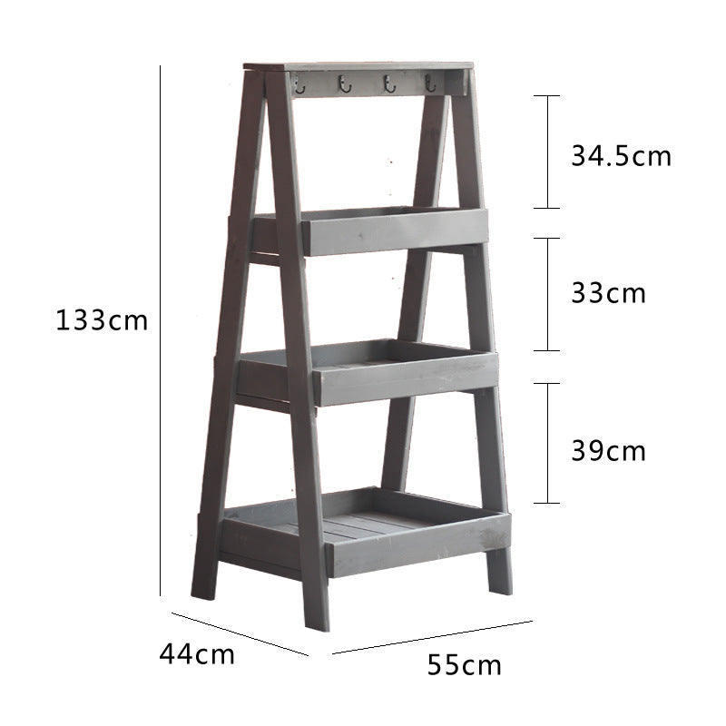 Wooden Shelf Gray White | High & Bury