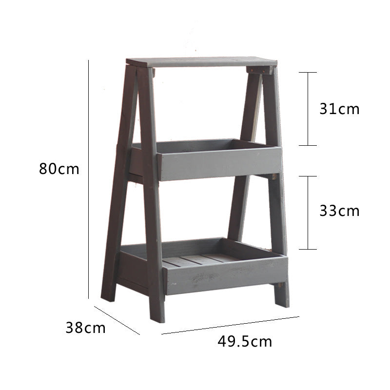 Wooden Shelf Gray White | High & Bury
