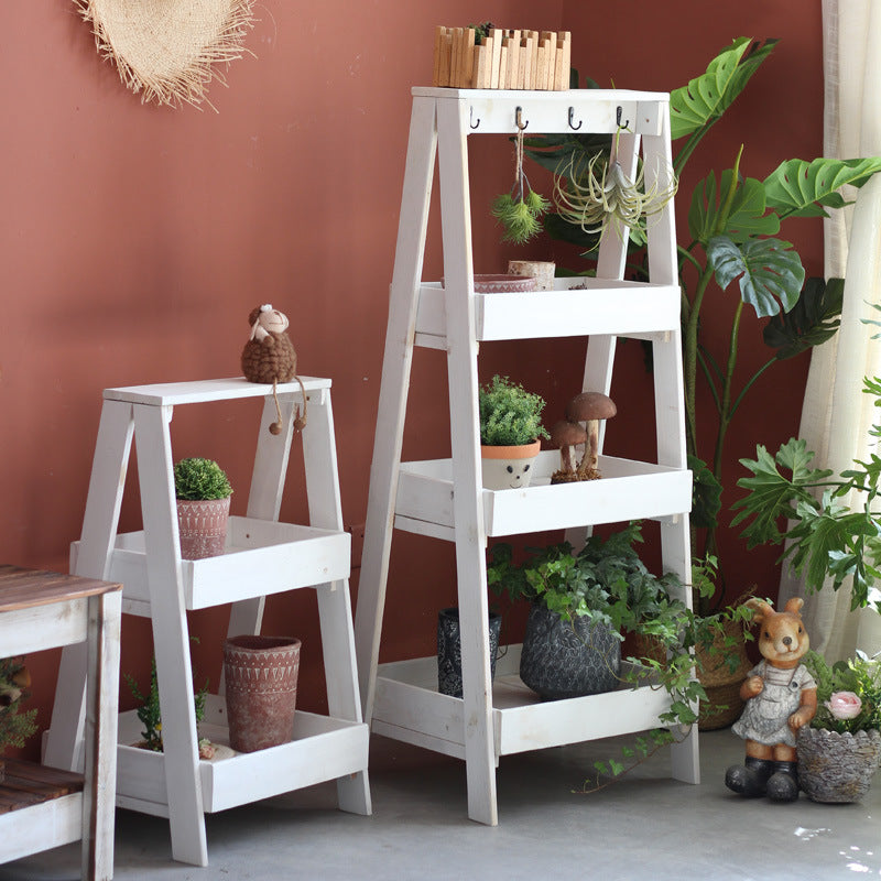Wooden Shelf Gray White | High & Bury