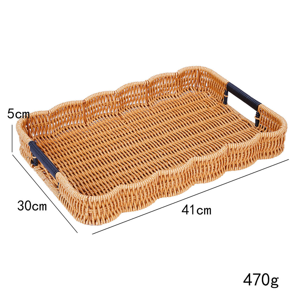 Woven Decorative Serving Tray | High & Bury