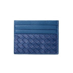 Woven Leather Card Holder with Multiple Card Slots and Slim Pocket Design, view 3