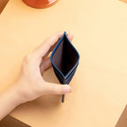 Woven Leather Card Holder with Multiple Card Slots and Slim Pocket Design