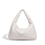 Woven Leather Hobo Bag with Shoulder Strap for Work or Casual Outings, view 2