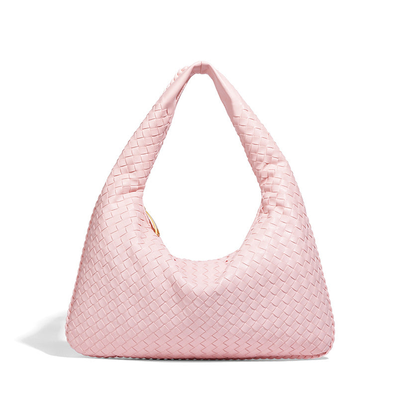 Woven Leather Hobo Bag with Shoulder Strap for Work or Casual Outings, view 5