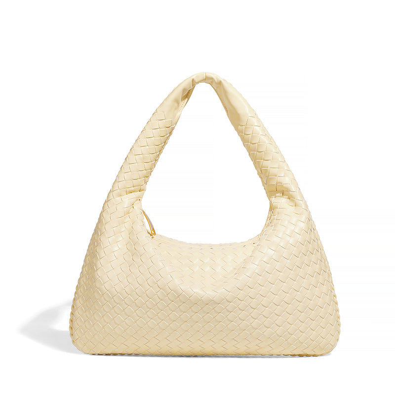 Woven Leather Hobo Bag with Shoulder Strap for Work or Casual Outings, view 7