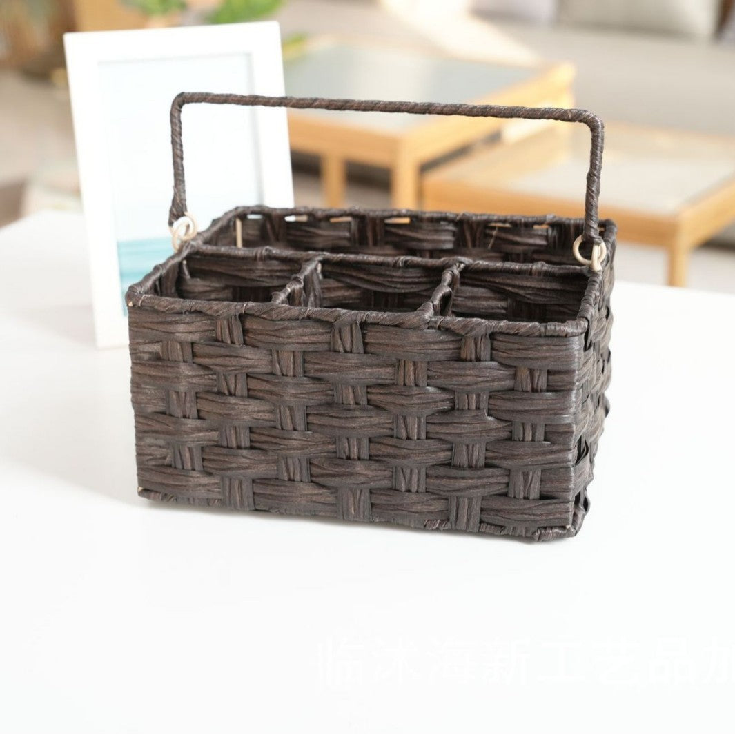 Woven Storage Basket 10.24 × 7.87 × 5.12 Inch | High & Bury