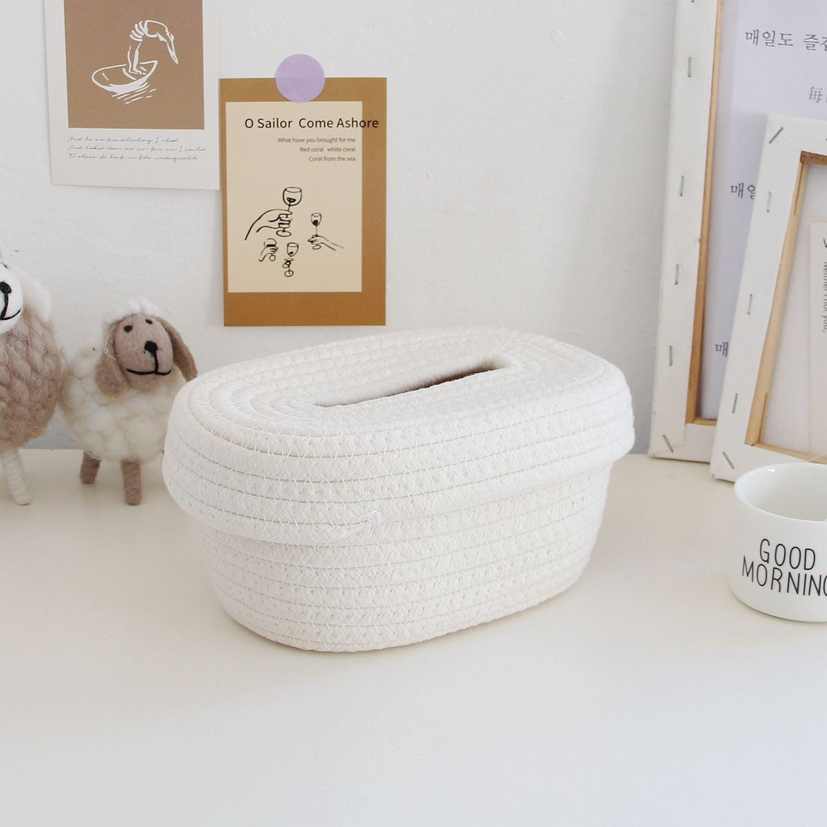 Woven Storage Basket Brown Gray | High & Bury