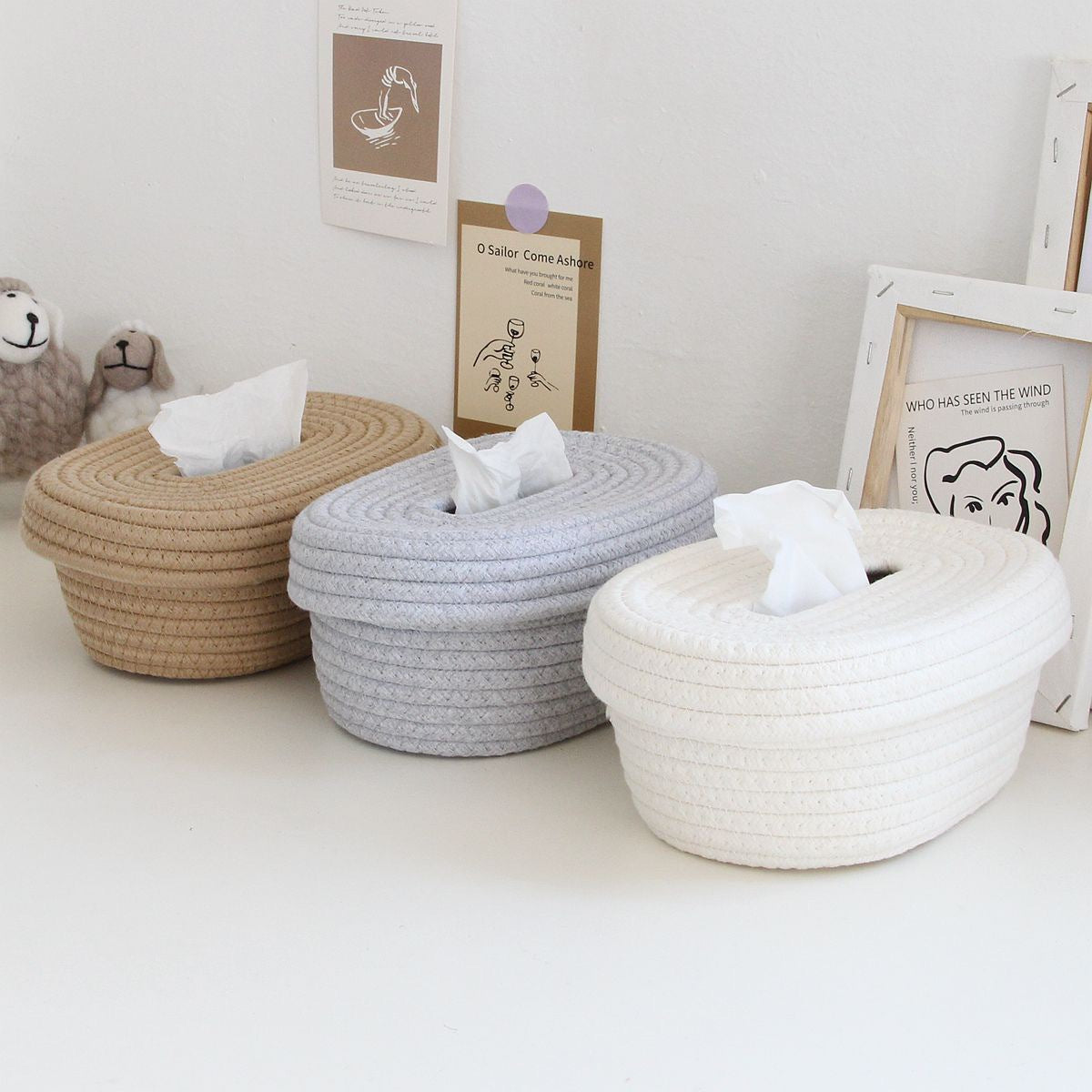 Woven Storage Basket Brown Gray | High & Bury