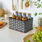 Woven Storage Basket Gray Khaki | High & Bury