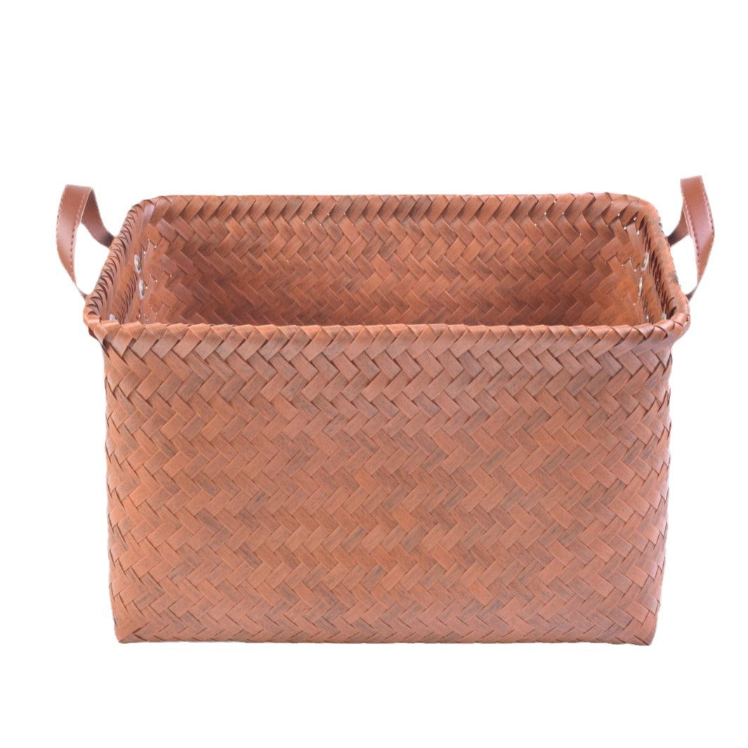 Woven Storage Basket Gray Red | High & Bury