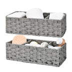 Woven Storage Basket Set Brown Gray | High & Bury