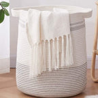 Woven Storage Basket White Gray | High & Bury