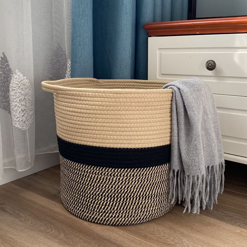 Woven Storage Basket White Gray | High & Bury