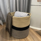 Woven Storage Basket White Gray | High & Bury