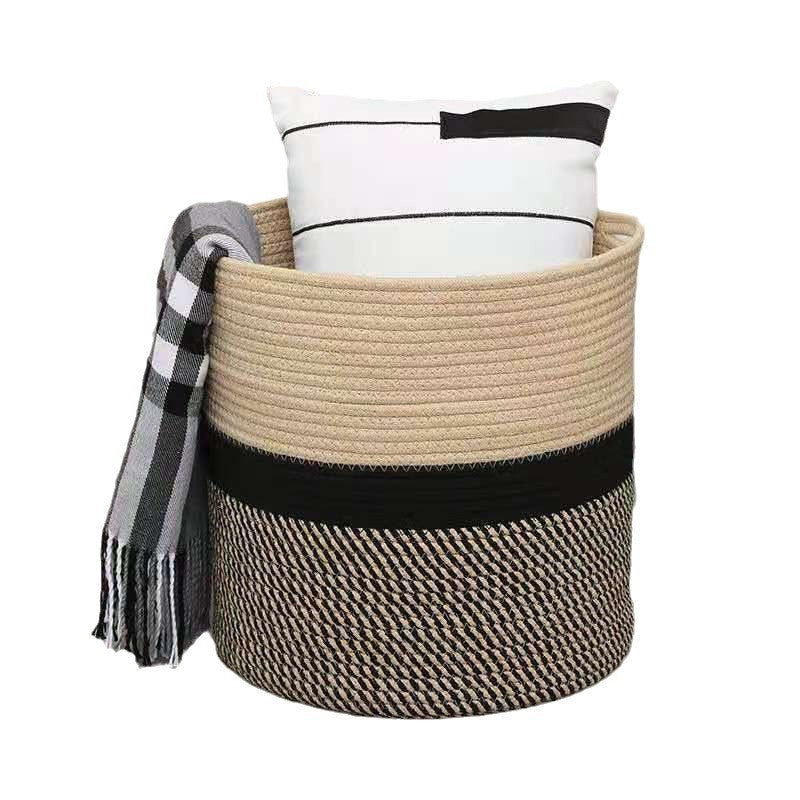 Woven Storage Basket White Gray | High & Bury