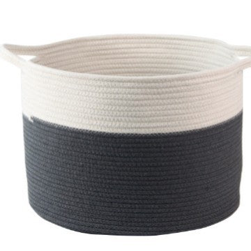 Woven Storage Basket White Gray | High & Bury
