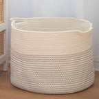 Woven Storage Basket White Gray | High & Bury