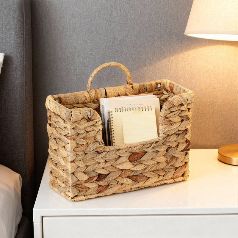 Woven Storage Basket with Handles 11.81 × 4.33 × 7.87 Inch | High & Bury