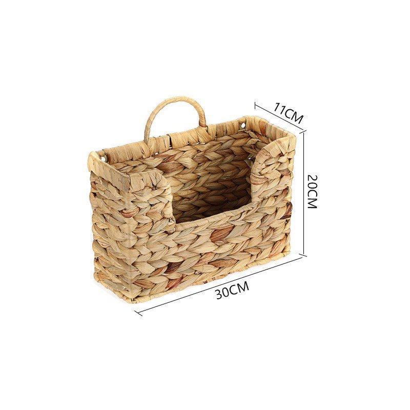 Woven Storage Basket with Handles 11.81 × 4.33 × 7.87 Inch | High & Bury