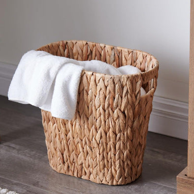 Woven Storage Basket with Handles Brown Beige | High & Bury