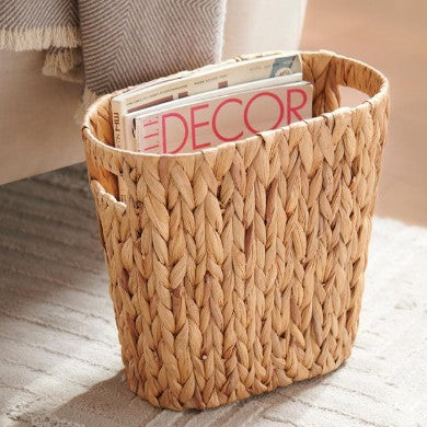 Woven Storage Basket with Handles Brown Beige | High & Bury