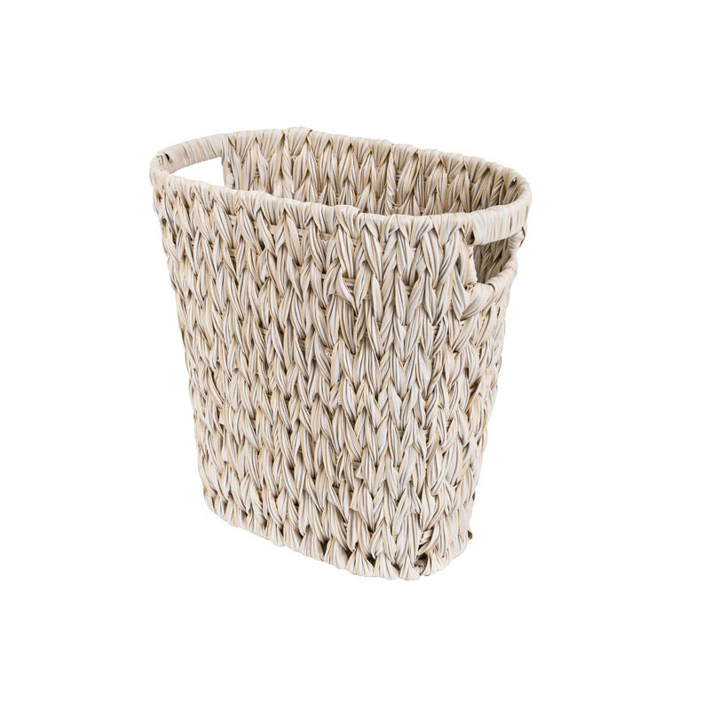 Woven Storage Basket with Handles Brown Beige | High & Bury