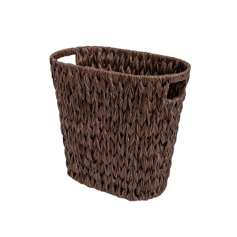 Woven Storage Basket with Handles Brown Beige | High & Bury