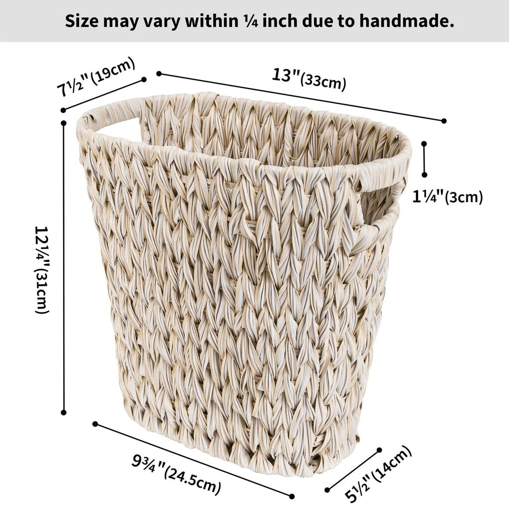 Woven Storage Basket with Handles Brown Beige | High & Bury