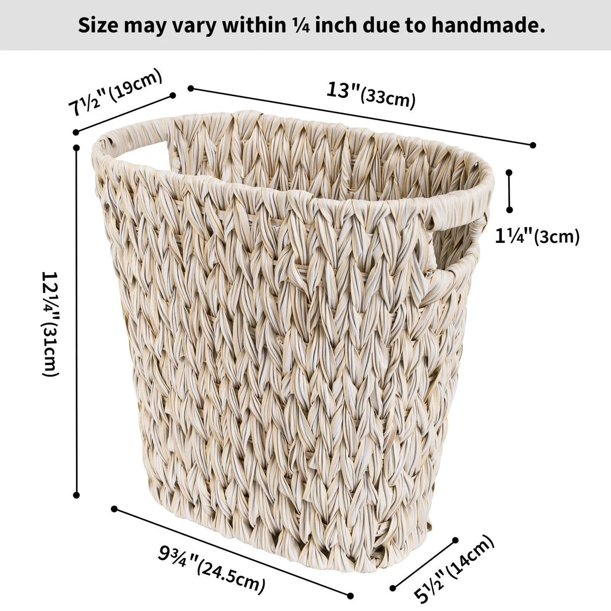 Woven Storage Basket with Handles Brown Beige | High & Bury