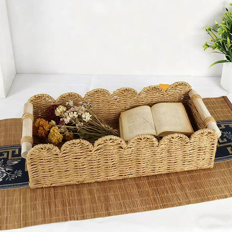 Woven Storage Organizer Basket 14.17 × 3.94 × 5.91 Inch | High & Bury