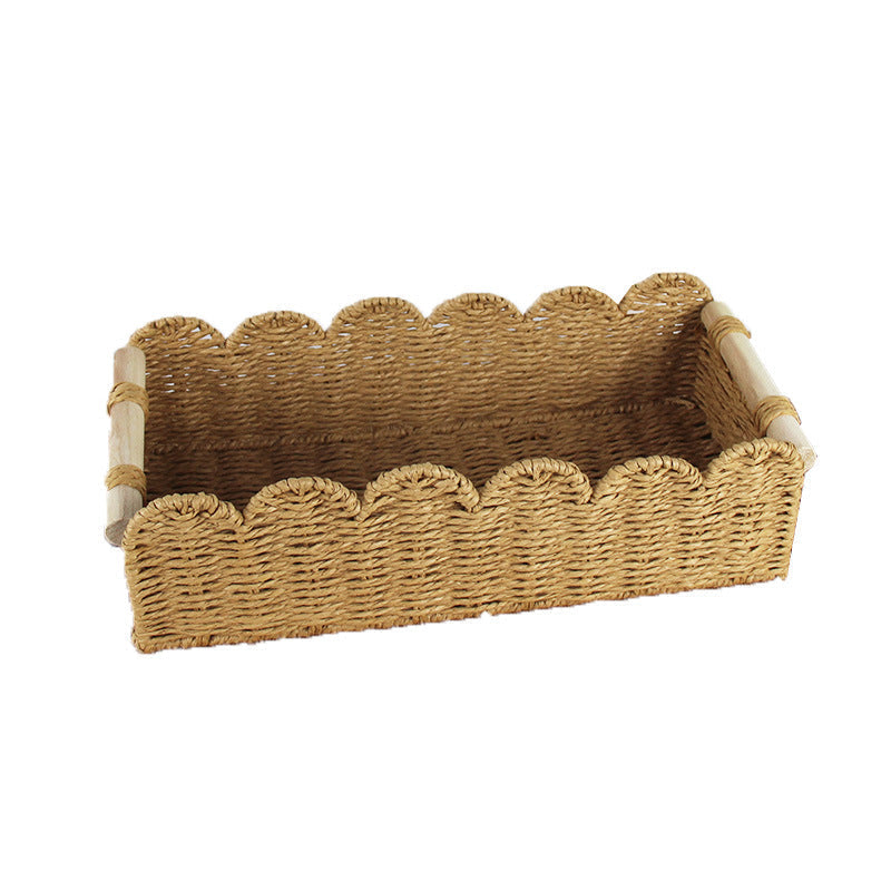 Woven Storage Organizer Basket 14.17 × 3.94 × 5.91 Inch | High & Bury