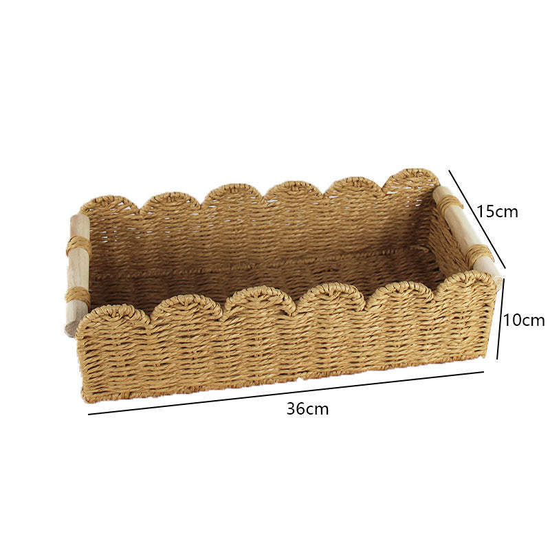 Woven Storage Organizer Basket 14.17 × 3.94 × 5.91 Inch | High & Bury