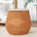 Woven Storage Ottoman | High & Bury