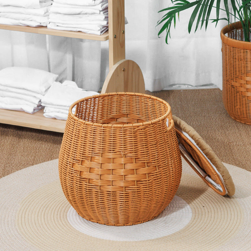 Woven Storage Ottoman | High & Bury