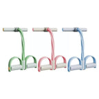 Yoga Resistance Band with 4 Tubes, NBR Foam Grips and Pedals, view 10